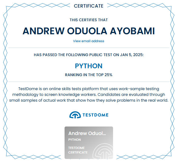 Python Programming Public Test